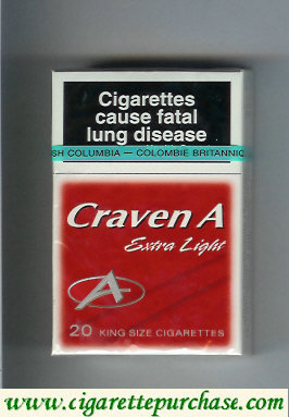 Craven A Extra Light cigarettes red